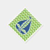 Nautisch blauw zeilschip Aangepast patroon van Che Servetten (Hoek)