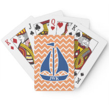 Nautisch blauw zeilschip Aangepast patroon van Che