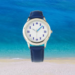 Nautisch Blauw Zeilvlaggen voor Zeilers Horloge<br><div class="desc">Shows nautische zeilvlaggen voor de nummers van de wijzerplaat. De vlaggen worden gebruikt voor communicatie op het water. Voor zeelieden,  schippers,  en mensen die houden van alle nautische dingen. Cool. Maakt een leuk cadeau.</div>