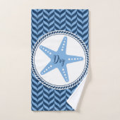 Nautisch blauwe zeester kust bad handdoek (Handdoek)