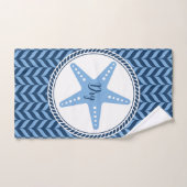 Nautisch blauwe zeester kust bad handdoek (Handdoek)