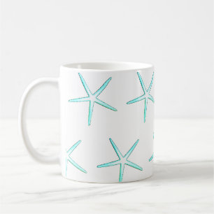 Nautisch Blauwgroen blauw witte toneelpatronen Koffiemok