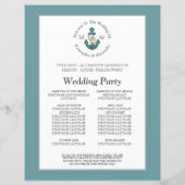 Nautisch Bloemen Anker Blauwgroen Blauw Huwelijksp (Achterkant)