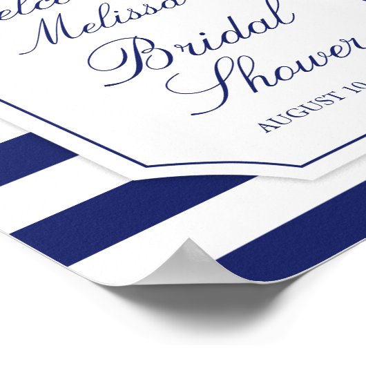 Nautisch bloemendecor met anker en blauwe strepen  poster (Hoek)