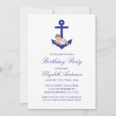 Nautisch bloemmotief zomer verjaardag kaart (Voorkant)