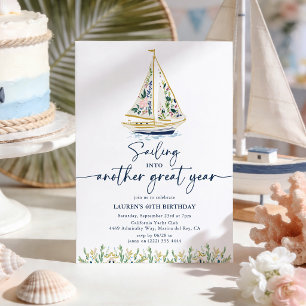 Nautisch Bloemschip Verjaardagsfeest Kaart