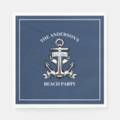 Nautisch Boat Ship Anker Strand Verjaardagsfeest Servet (Voorkant)