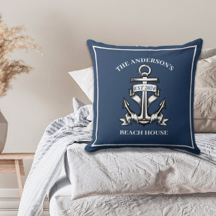 Nautisch Boot Strandhuis Anker Familienaam Est Kussen