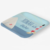 Nautisch, boot, vuurtoren, blauwe verjaardag papieren bordje (Gebogen)