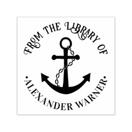 Nautisch Bootanker #3 Bibliotheek Boeknaam Zelfinktende Stempel