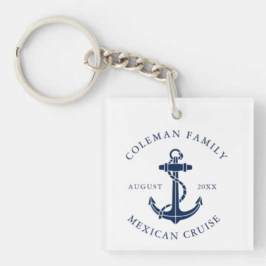 Nautisch bootanker aangepast swag sleutelhanger (voorkant)
