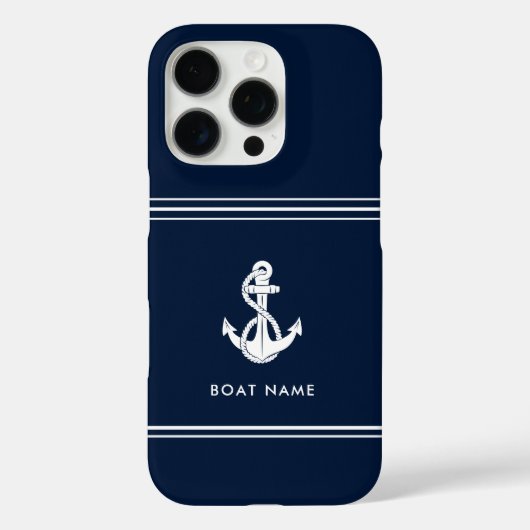 Nautisch bootanker en naam op maat Case-Mate iPhone case (Achterkant)