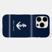 Nautisch bootanker en naam op maat Case-Mate iPhone case (Achterkant (horizontaal))
