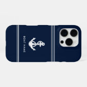 Nautisch bootanker en naam op maat iPhone hoesje (Achterkant horizontaal)