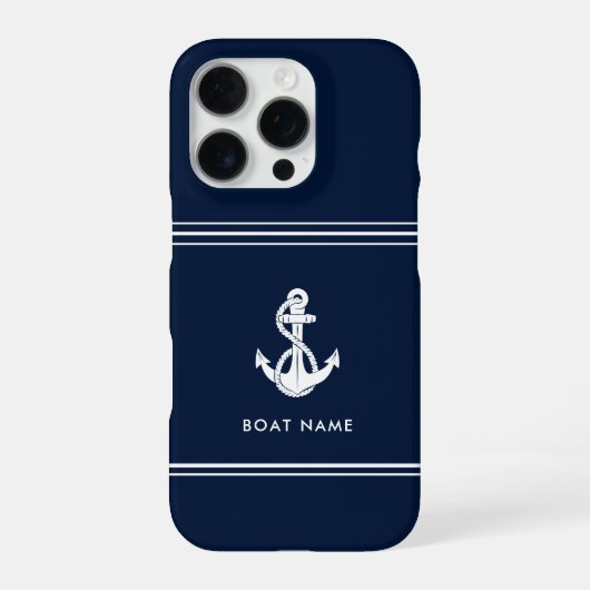 Nautisch bootanker en naam op maat iPhone hoesje (Achterkant)