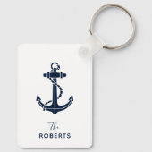 Nautisch bootanker en naam script op maat sleutelhanger (Achterkant)