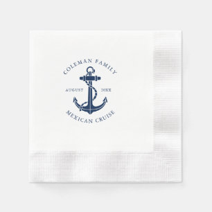 Nautisch bootanker familie strandhuis papier servet