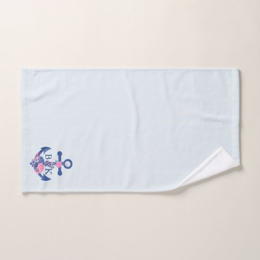 Nautisch bootanker met seizoenhells accent bad handdoek (Handdoek)