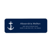 Nautisch bootanker Navyblauw retouradres Etiket (Voorkant)