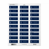 Nautisch bootanker Navyblauw retouradres Etiket (Full Sheet)