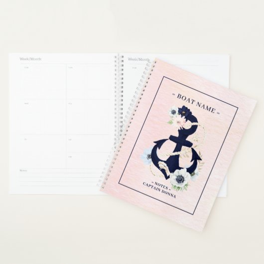 Nautisch bootankschip zeebloemen bloeien planner (Display)
