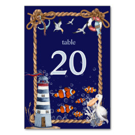 Nautisch bord met vuurtoren en clownvis kaart