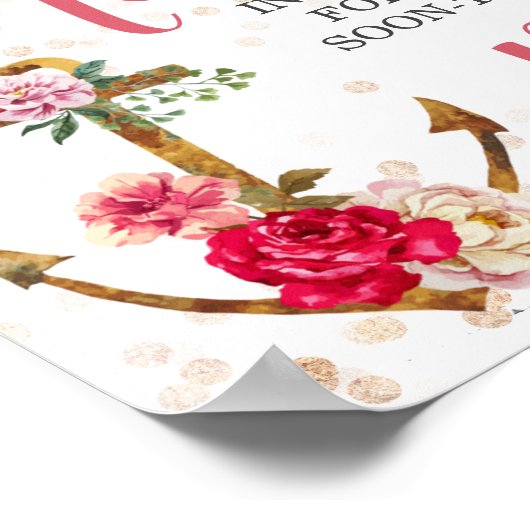 Nautisch Bruidsfeest | Anker Feest|DECOR Poster (Hoek)