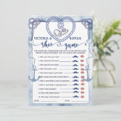 Nautisch Bruidsschoenenspel Bruiloft Bruidsfeest V Kaart (Staand voorkant)