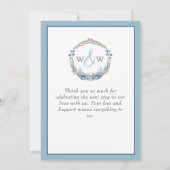 Nautisch Bruiloft Bloemen Anker Marine Blauw en Ro Bedankkaart (Achterkant)