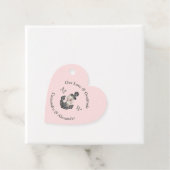 Nautisch Bruiloft Bloemen Anker Marine Blauw Roze Bedankjes Labels (In situ)