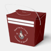 Nautisch Bruiloft Bloemen Anker Maroon Bourgondië Bedankdoosjes (Achterkant)