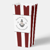 Nautisch Bruiloft Bloemen Anker Maroon Bourgondië Bedankdoosjes (Achterkant)