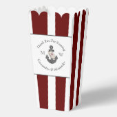 Nautisch Bruiloft Bloemen Anker Maroon Bourgondië Bedankdoosjes (Voorkant)