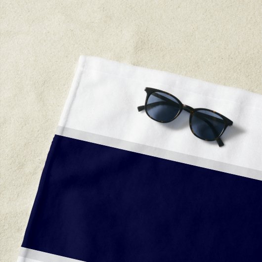 Nautisch Bruiloft Bloemen Anker Navy Grey Groomsma Strandlaken (In situ)