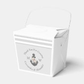 Nautisch Bruiloft Bloemen Anker Zilver Grijs Bedankdoosjes (Voorkant Zijde)