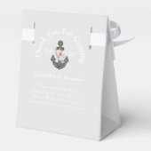 Nautisch Bruiloft Bloemen Anker Zilver Grijs Bedankdoosjes (Achterkant)