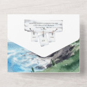 Nautisch bruiloft in vuurtorenbestemming all in one uitnodiging (Achterkant)