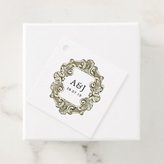  Nautisch Bruiloft Monogram Bedankjes Labels (In situ)