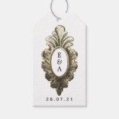  Nautisch Bruiloft Monogram Cadeaulabel (Voorkant)