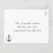 Nautisch Bruin RSVP Schip Anker Trouwstrand Uitnodiging Briefkaart (Achterkant)