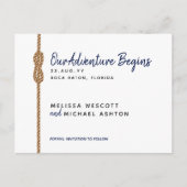 Nautisch budgetavontuur begint 💌 Save the Date Aankondigingskaart (Voorkant)