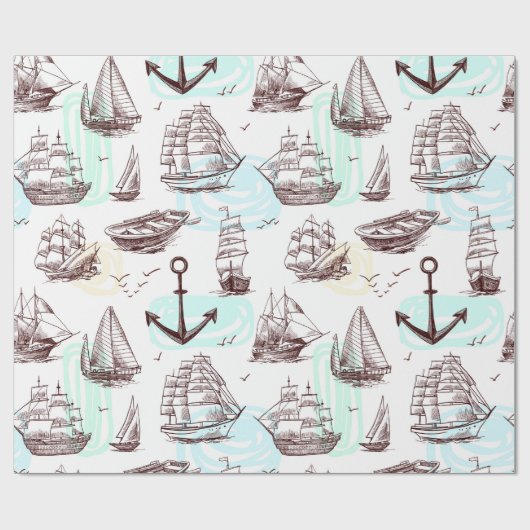 Nautisch Cadeaupapier (Vlak)