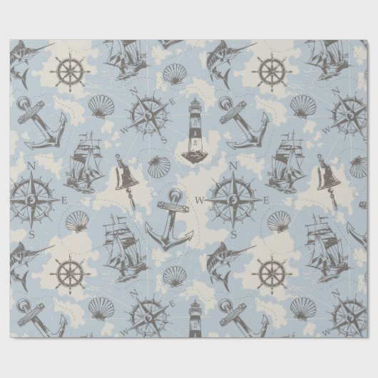 Nautisch Cadeaupapier (Vlak)