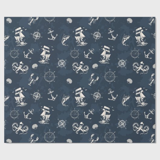 Nautisch Cadeaupapier (Vlak)