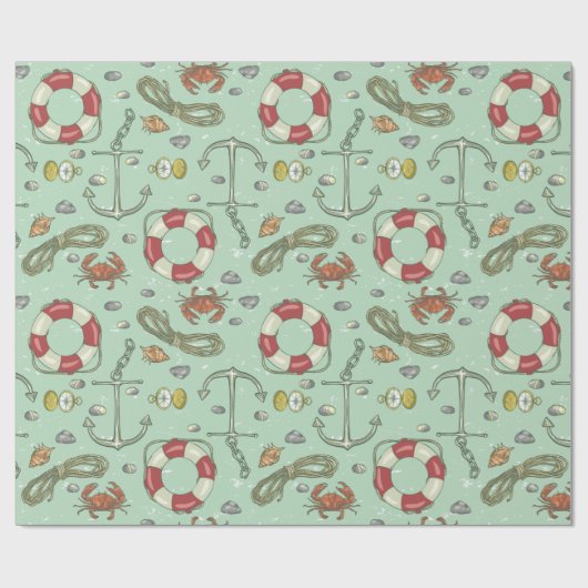 Nautisch Cadeaupapier (Vlak)