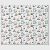 Nautisch Cadeaupapier (Vlak)