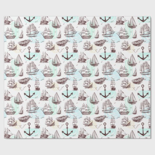Nautisch Cadeaupapier (Vlak)