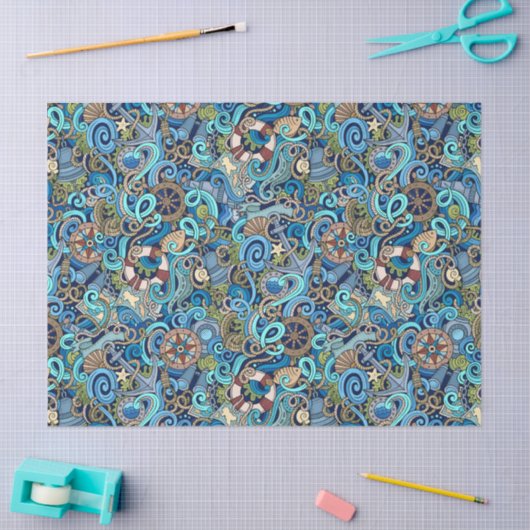 nautisch cadeaupapier tissuepapier (Craft)