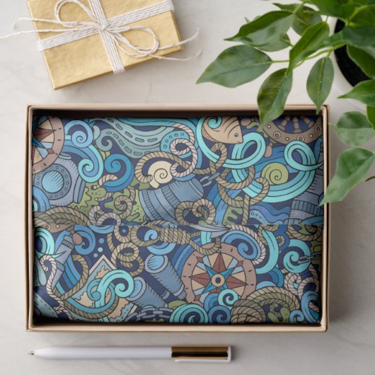 nautisch cadeaupapier tissuepapier (Geschenk)
