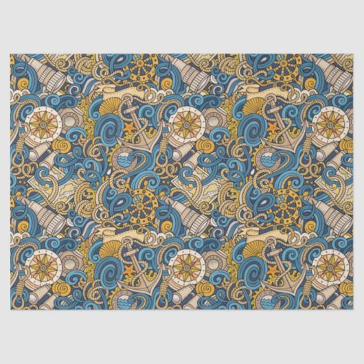 nautisch cadeaupapier tissuepapier (Voorkant)